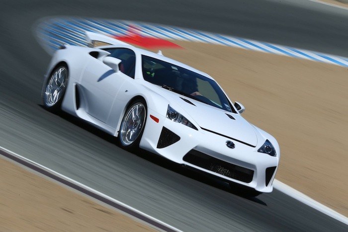 White Lexus LFA at Laguna Seca