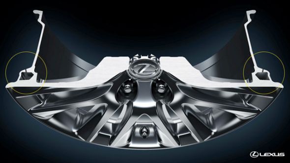 Lexus hollow wheel cross-section