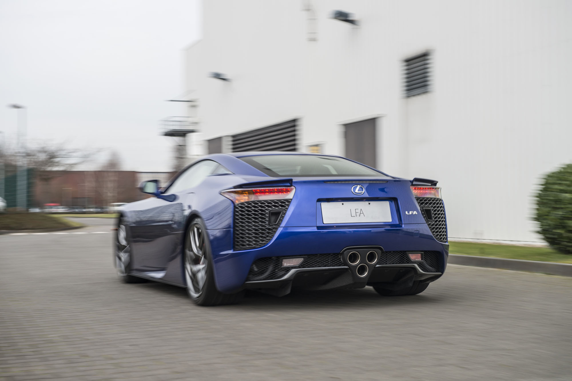 Blue Lexus LFA rear