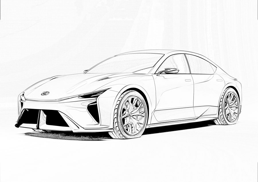 Lexus Electrified Sedan colouring template