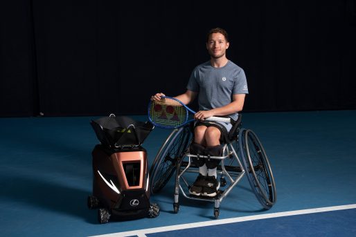 Alfie Hewett and the Lexus 'Signature Shot' machine.